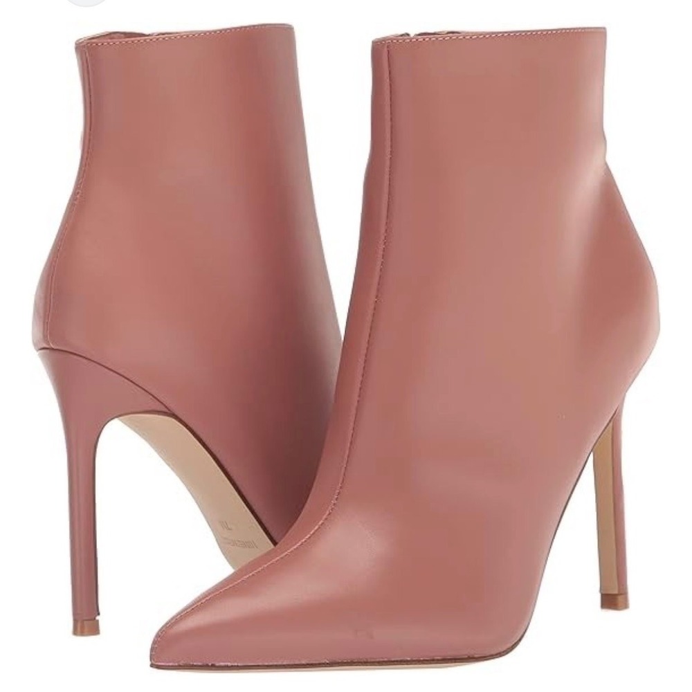 Nine West Pink Pointed Toe Stiletto Ankle Boots Mauve Booties‎ Size 6M